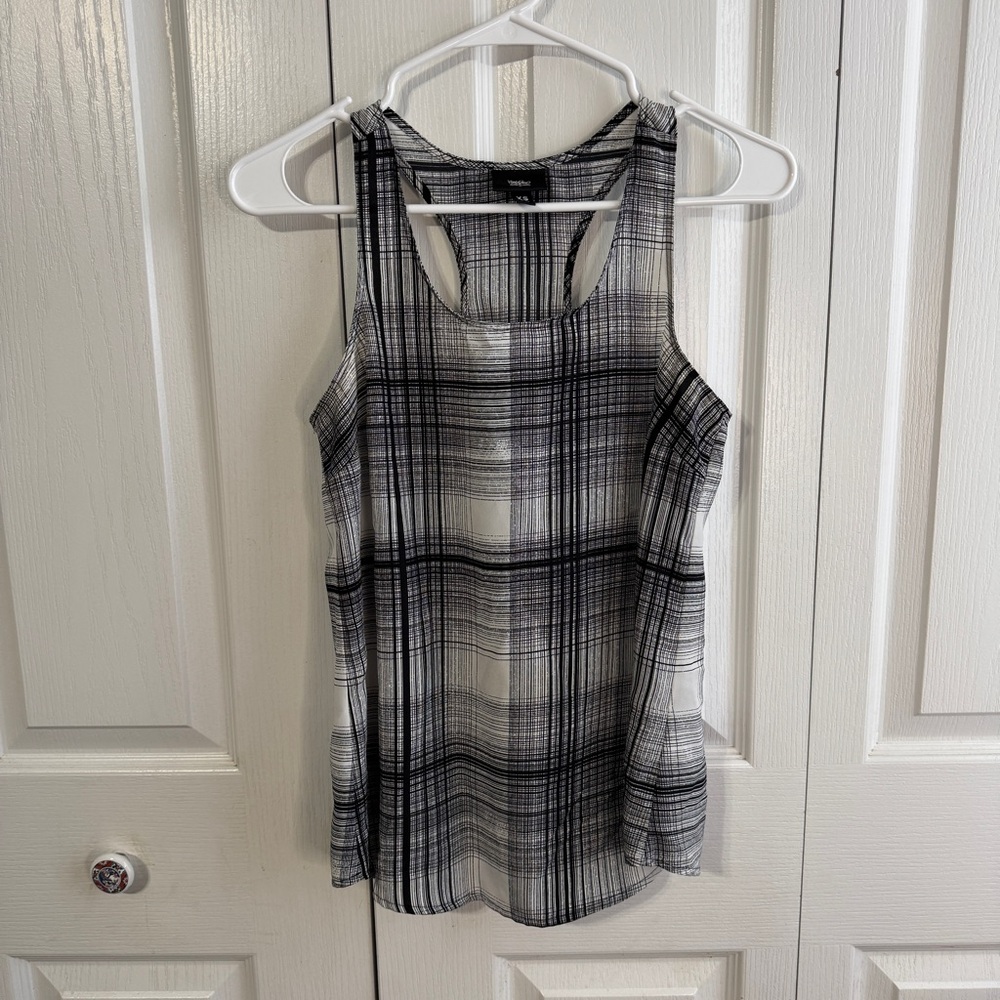 Mossimo black‎ white plaid tank top size XS